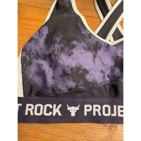 Under Armor M Project Rock Crossback Printed Sports Bra active wear athletic - Picture 3 of 6